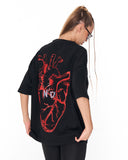 No Heart Graphic Black Oversized T-shirt oversized black graphic tee