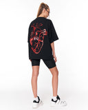 No Heart Graphic Black Oversized T-shirt bold fashion graphic piece