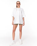 No Heart Graphic White Oversized T-shirt with artistic anatomical print