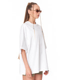 No Heart Graphic White Oversized T-shirt in white premium cotton