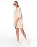 Women's Oversized Asymmetrical Beige T-Shirt streetwear look