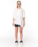 Women's Oversized Asymmetrical White T-Shirt minimal design