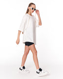 Women's Oversized Asymmetrical White T-Shirt relaxed silhouette