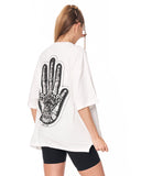 Oversized Martin Valen Screen Printed White T-shirt with statement back graphic