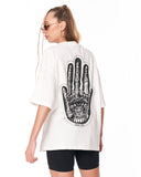 Oversized Martin Valen Screen Printed White T-shirt in clean white streetwear style