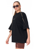 Oversized Monarch Loop Black T-Shirt with relaxed oversized cut