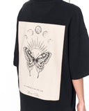 Oversized Monarch Loop Black T-Shirt for women’s streetwear outfits
