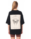 Oversized Monarch Loop Black T-Shirt with butterfly back artwork