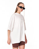 Oversized Monarch Loop White T-Shirt with relaxed oversized cut