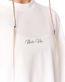 Oversized Monarch Loop White T-Shirt with minimal front logo detail