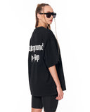 Underground Hip Hop Black Oversized T-Shirt with white typography detail