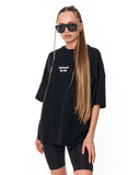 Underground Hip Hop Black Oversized T-Shirt with wide short sleeves