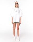Underground Hip Hop White Oversized T-Shirt with gothic font design