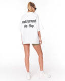 Underground Hip Hop White Oversized T-Shirt casual oversized cotton tee