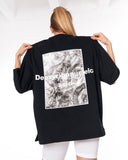 Urban DNA Applique Patch Oversized Black T-shirt drop shoulder design