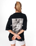 Urban DNA Applique Patch Oversized Black T-shirt monochrome streetwear look