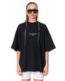 Urban DNA Applique Patch Oversized Black T-shirt for women