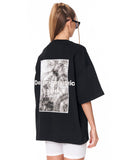 Urban DNA Applique Patch Oversized Black T-shirt with back patch
