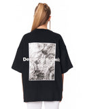 Urban DNA Applique Patch Oversized Black T-shirt relaxed streetwear fit