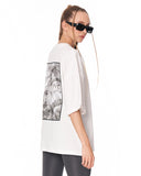 Urban DNA Applique Patch Oversized White T-shirt relaxed streetwear fit