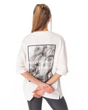 Urban DNA Applique Patch Oversized White T-shirt with DNA chest text