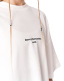Urban DNA Applique Patch Oversized White T-shirt with front text detail