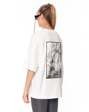 Urban DNA Applique Patch Oversized White T-shirt with back applique patch