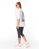 Urban DNA Applique Patch Oversized White T-shirt drop shoulder design