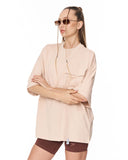 Utility Pocket Beige Oversized T-Shirt for streetwear outfits