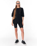 Utility Pocket Black Oversized T-Shirt in classic black color