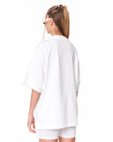 Utility Pocket White Oversized T-Shirt with drop shoulder design