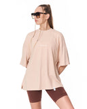 Van Gogh Blossoms Oversized Beige T-shirt with artistic back print
