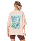 Van Gogh Blossoms Oversized Beige T-shirt with floral inspired design