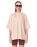 Van Gogh Blossoms Oversized Beige T-shirt front view