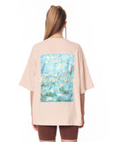 Van Gogh Blossoms Oversized Beige T-shirt back view