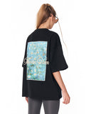 Van Gogh Blossoms Oversize Siyah Tişört