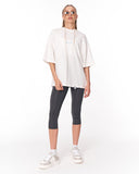 Van Gogh Blossoms Oversized White T-shirt with minimal front logo