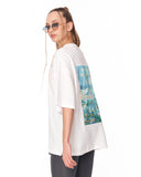 Van Gogh Blossoms Oversized White T-shirt with relaxed streetwear fit