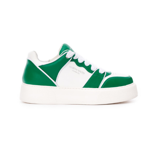 Green and White Bicolor Trainers